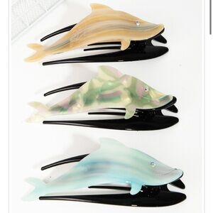 Dolphin Hair Clips - Alligator style Hair Clips Acrylic New